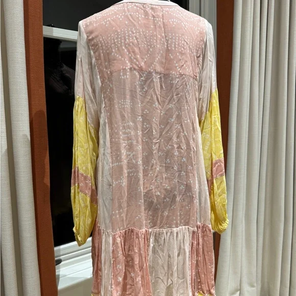 Free People Peach and White Polka Dot Blouse - Picture 4 of 5